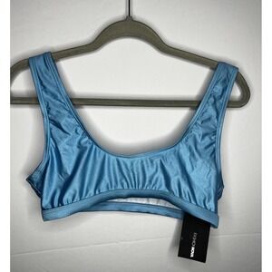 Fashionnova Women's Swimwear 2 Pcs Set Blue Metallic sz L Summer Outdoor Beach